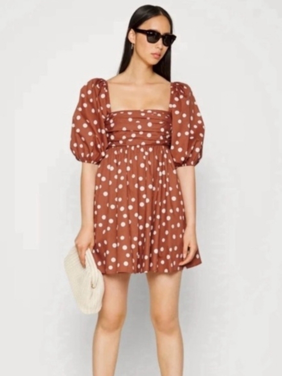 Abercrombie & Fitch Dresses & Skirts - Abercrombie & Fitch Emerson brown & white Emerson polka dot mini dress Sz XL